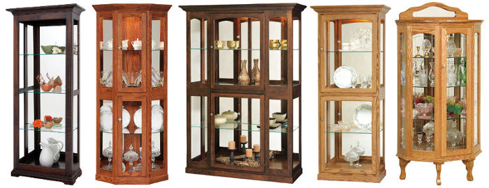 Pennsylvania Amish Hardwood Gun And Curio Display Cases