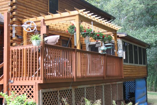 treated wood shade pergola