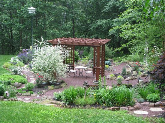 treated wood shade pergola