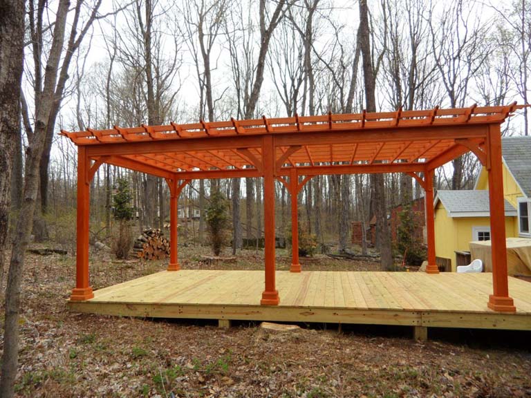 wood shade pergola