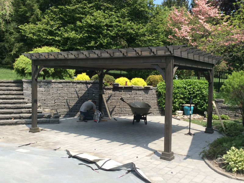 wood shade pergola