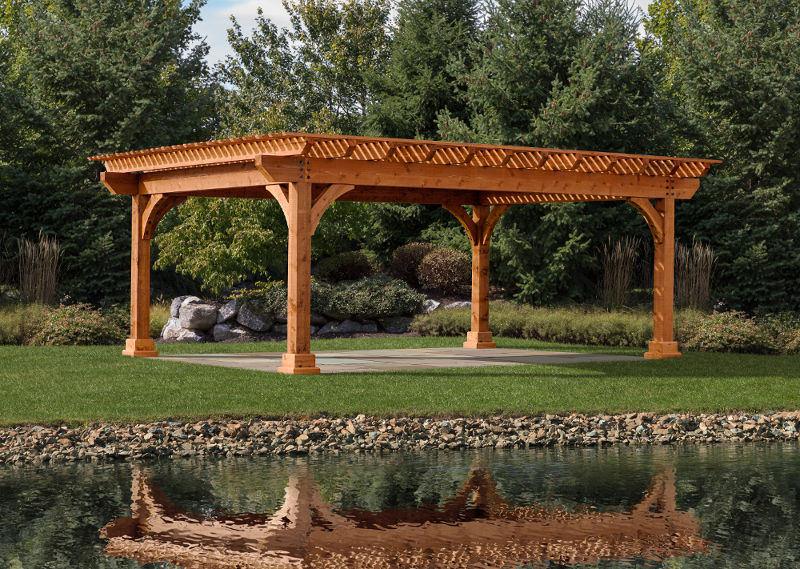 wood shade pergola