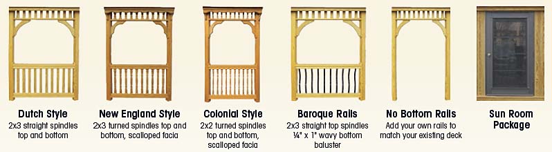 wood gazebo railing styles