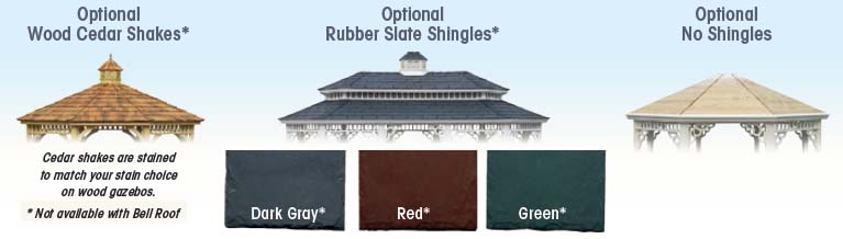 gazebo shingle options