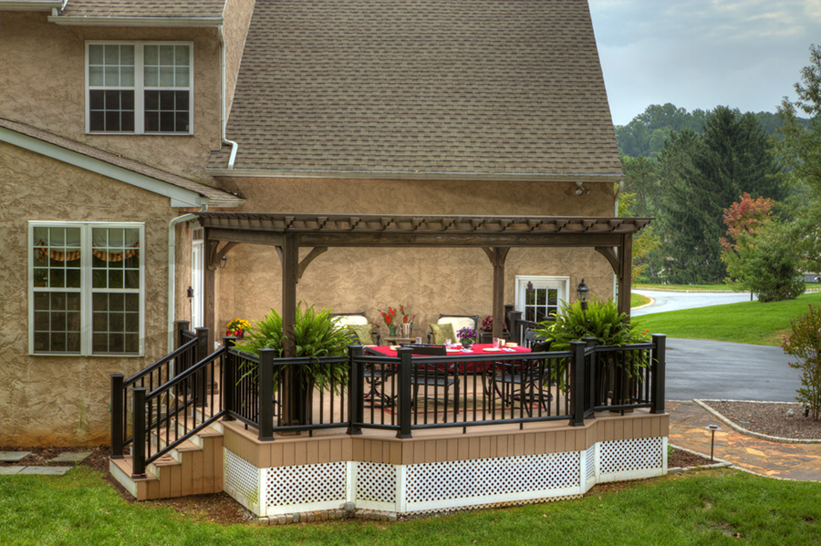 treated wood shade pergola