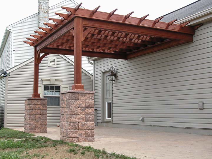 treated wood shade pergola