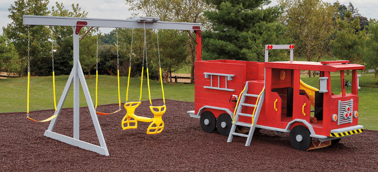 mountain view firetruck swingset