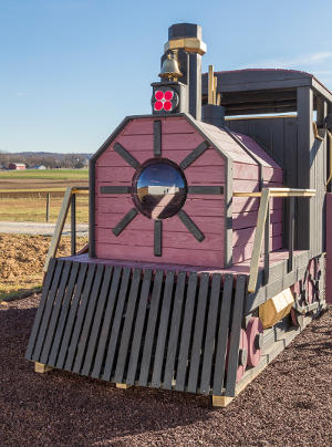 steam train swing set