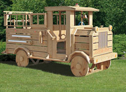 wood firetruck swingset