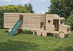 wood semi truck swingset