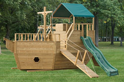 wooden boat swing set