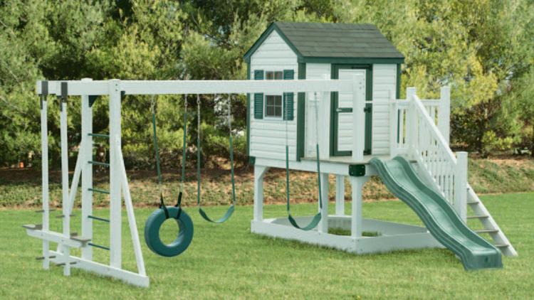 amish vinyl swing sets